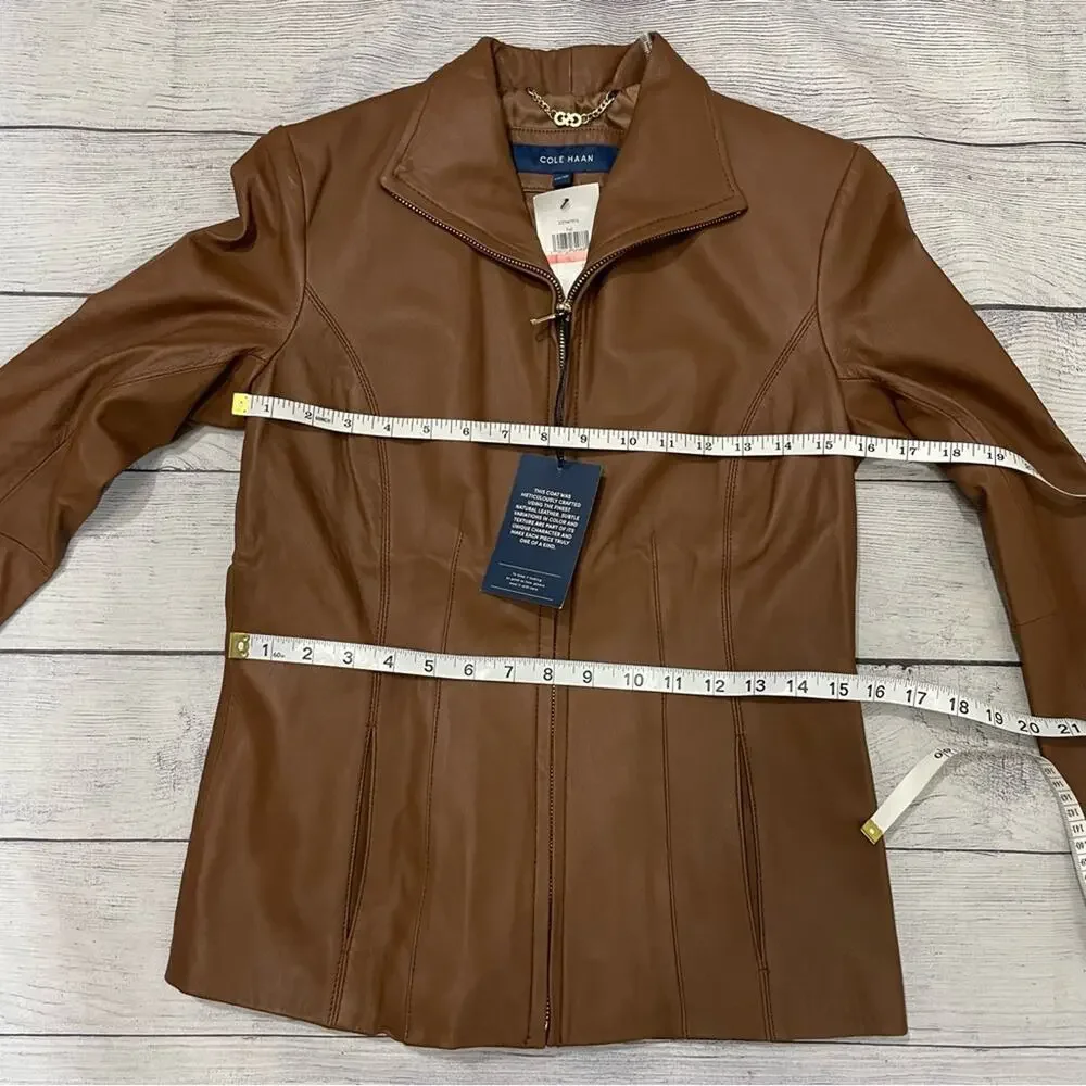Cole Haan - NWT Fitted Leather Jacket - Picture 13 of 13